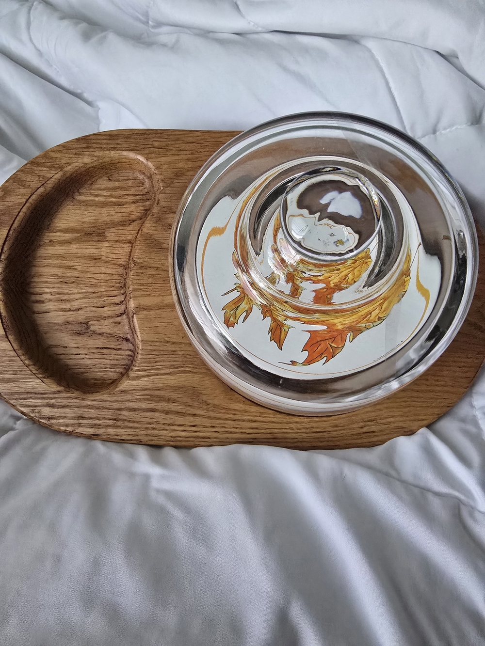 Vintage Retro M. Kamenstein Inc. MCM Cheese Board W Cloche EUC